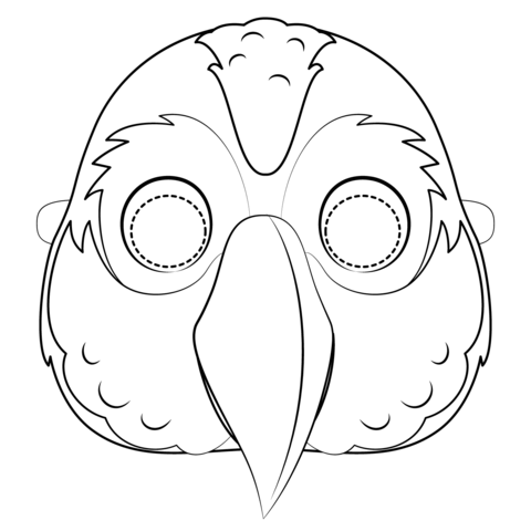 Parrot Mask Coloring Page